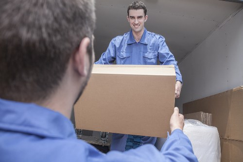 Site safety checks and clear communication during a van move