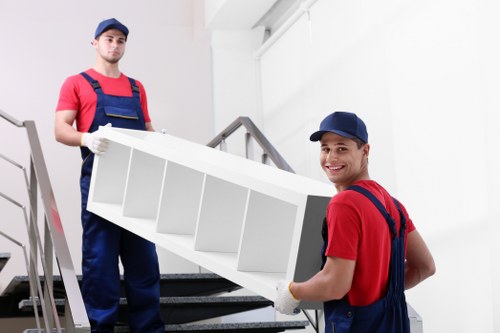 Removal team planning a move on a residential North London street