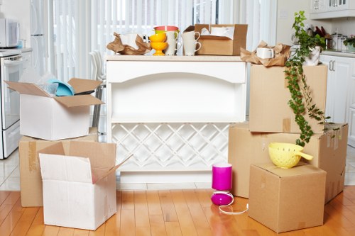 Packed moving van ready for a flat relocation in North London