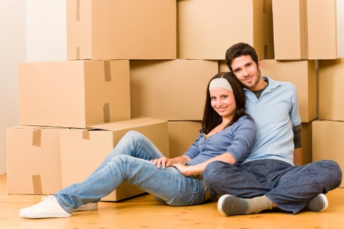Careful loading of sofas and cabinets for a local move