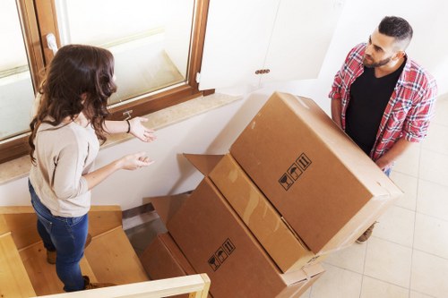 Boxes and furniture being loaded for a residential move in Tufnell Park