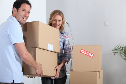 Careful loading of office furniture and equipment for a local commercial move