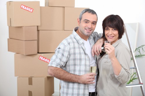 Wardrobe boxes, tape, and protective materials for a local move